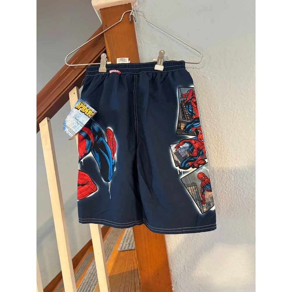 Marvel spider-man nwt vtg y2k swim suit shorts trunk AOP lined 6